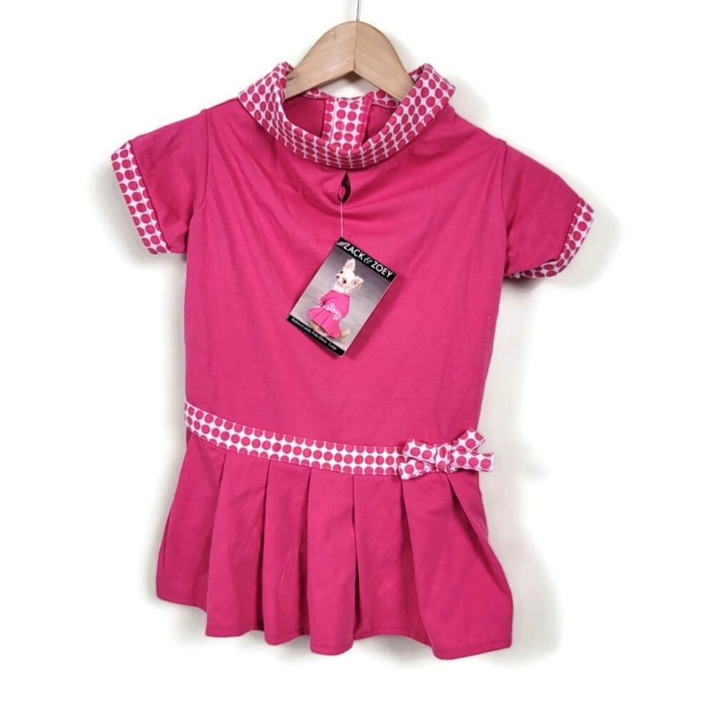 Zack & Zoey Dog Dress Pink Gingham Polo Dress Pet Outfit Size L Dog Clothing NEW